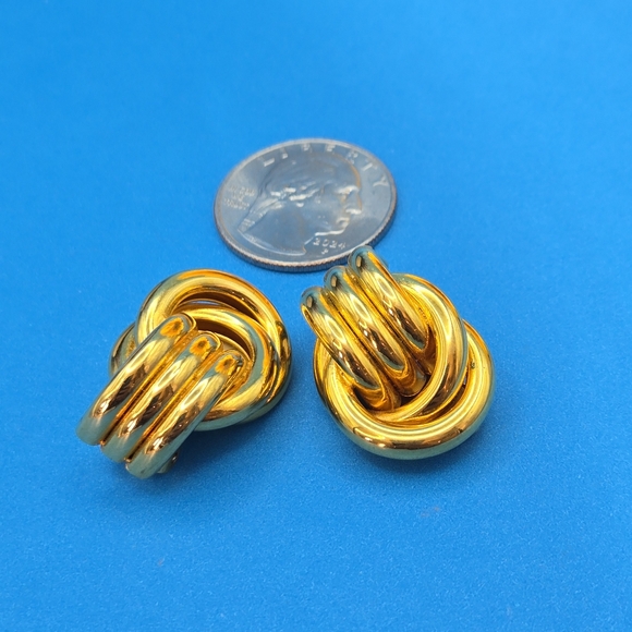 🤎Erwin Pearl Vintage Gold Knot Clip Earrings - Picture 9 of 11